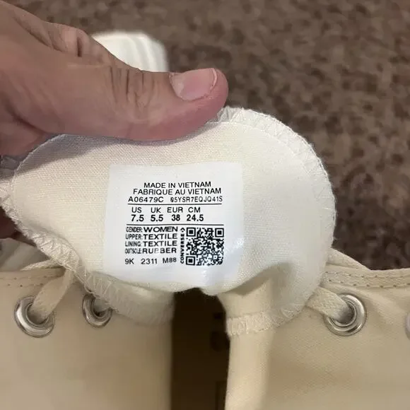 Converse Run Star Motion High Top Egret Platform Wedge Canvas Sneakers 7.5 - Picture 6 of 9